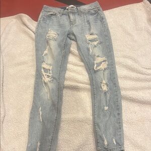 Distressed Light Blue Women's Jeans